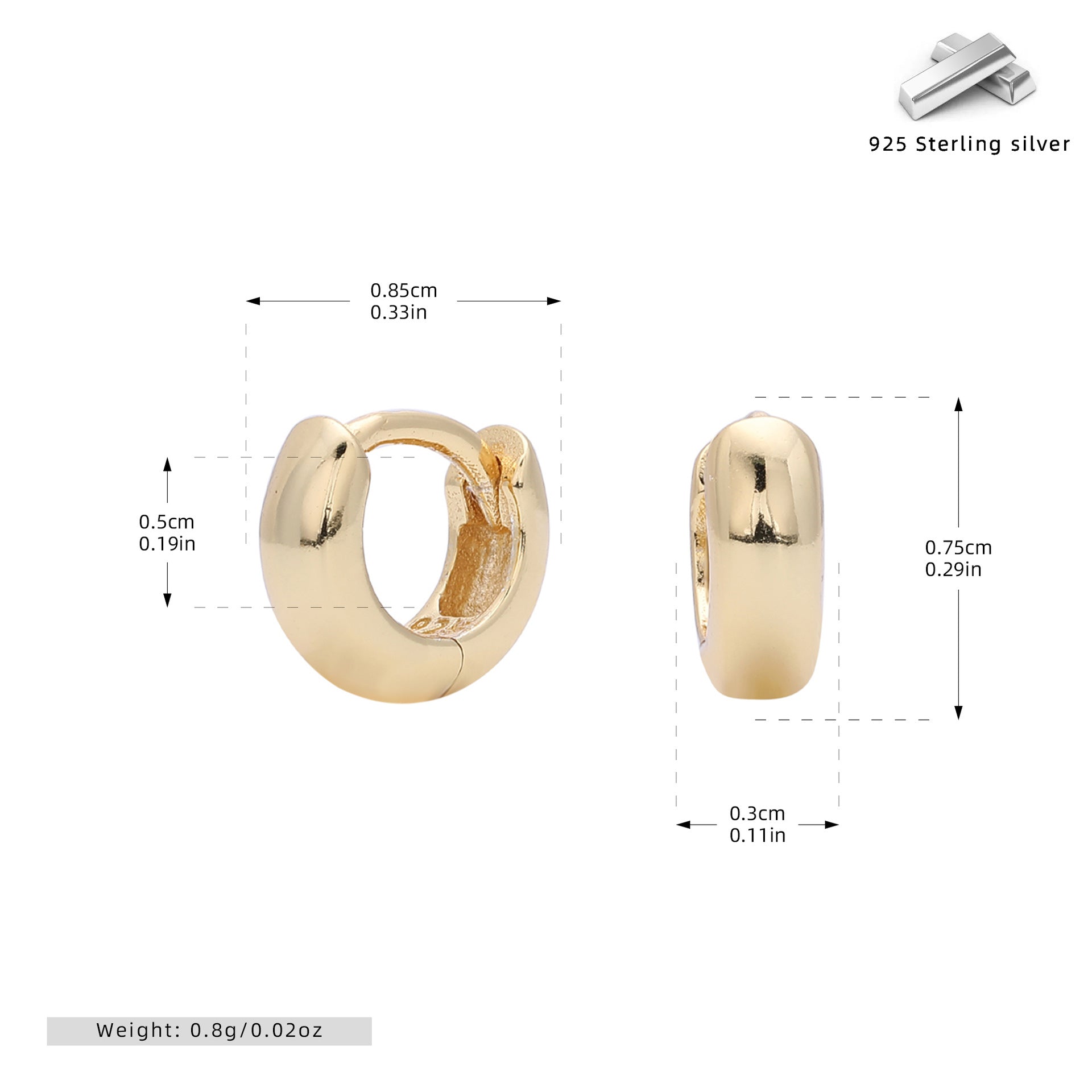 Wholesale  S925 Sterling Silve Light Luxury  Popular Simple Hollow Tube Earrings