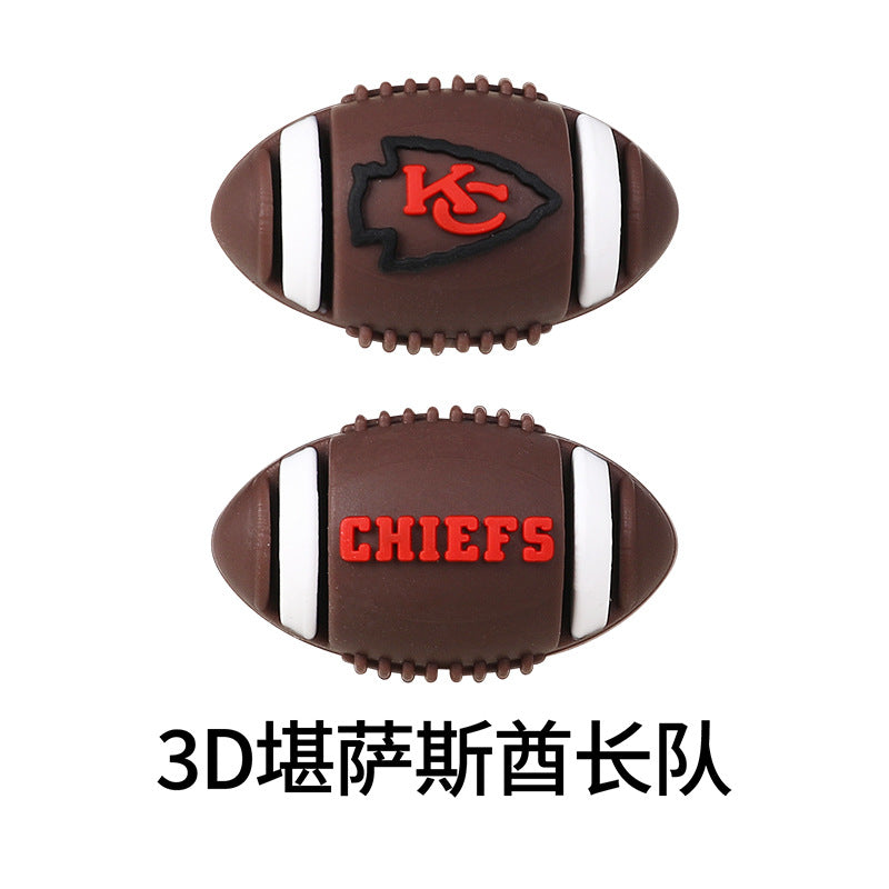 Wholesale 20pcs Rugby Team 3D Focal Beads DIY Bead Accessories ACC-BDS-RongFa042