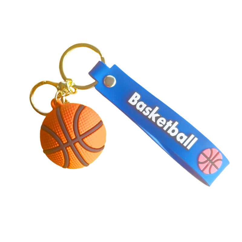 Wholesale Basketball Theme Flexible Rubber Keychain Decorative Keyring For Boys Students Birthday Gift Accessory