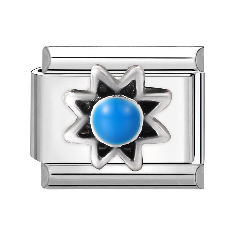 Wholesale 9mm Italian Charm Starter Bracelets DIY square Single Section Creative Stainless Steel Composable Bracelet