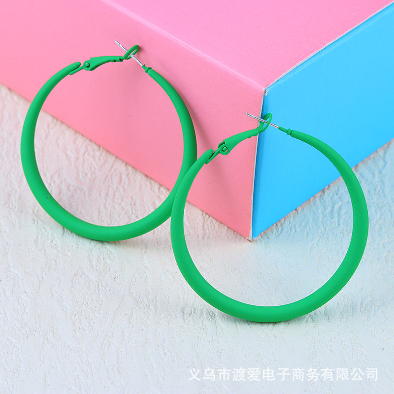 Wholesale Alloy Colorful Paint Simple Geometric Earrings