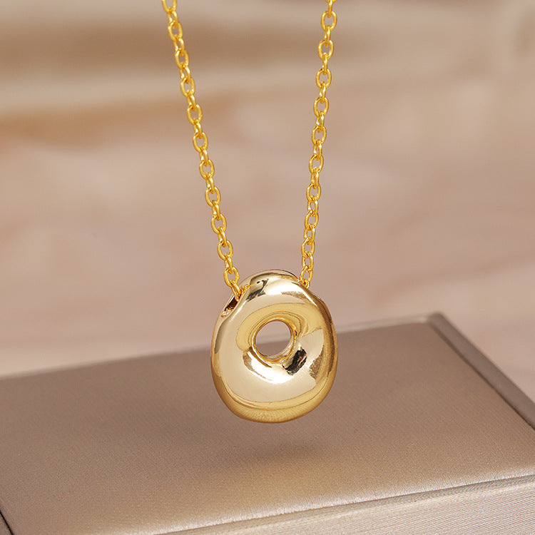 Wholesale Brass Glow Balloon Bubble Cute Chubby 26 English silver Letter Pendant Necklace