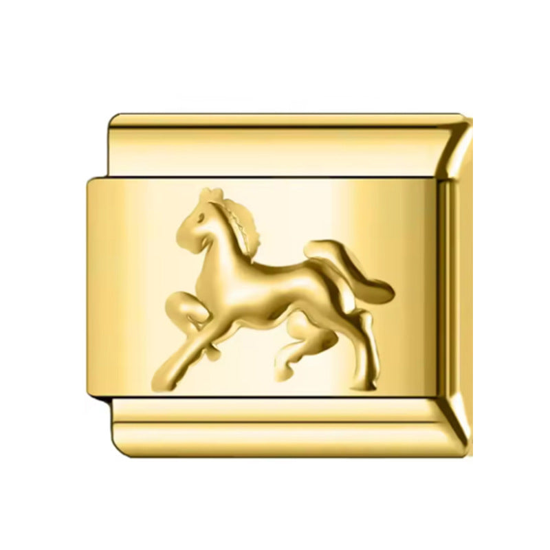 Wholesale Italian Charm Bracelet 9mm DIY Splicing Heart Star Stainless Steel Composable Bracelet