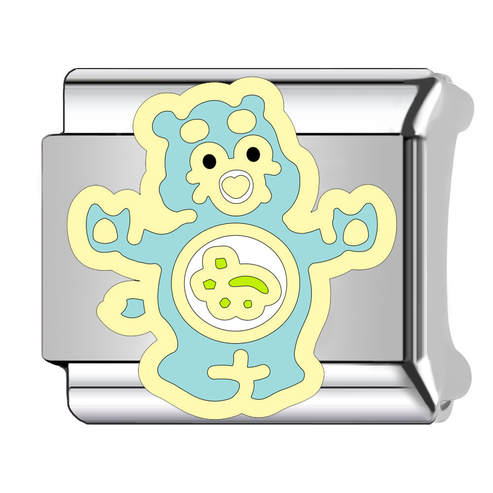 Wholesale Italian Charm Bracelet 9mm DIY Cartoon bear   Creative Stainless Steel Composable Bracelet