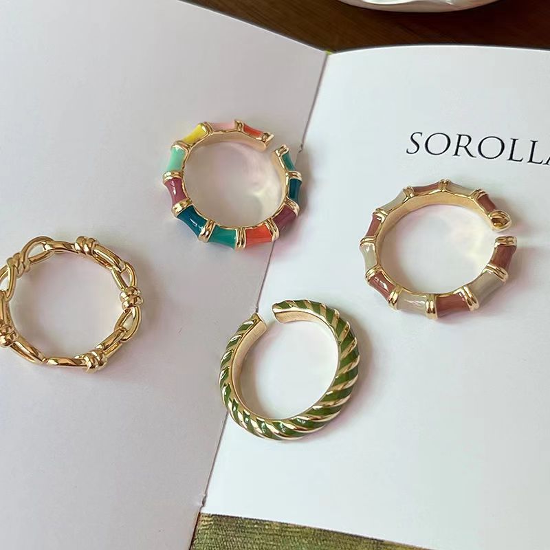 Wholesale Dopamine  Decorative Enamel Rainbow  Ring