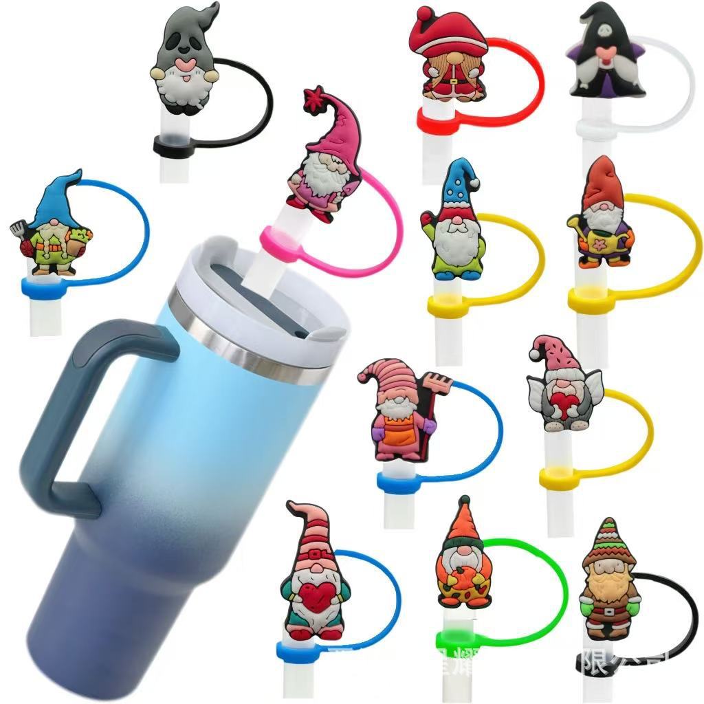 Wholesale 10pcs Christmas Series Cute Cartoon Party  Straw Cover Straw Tube Cap