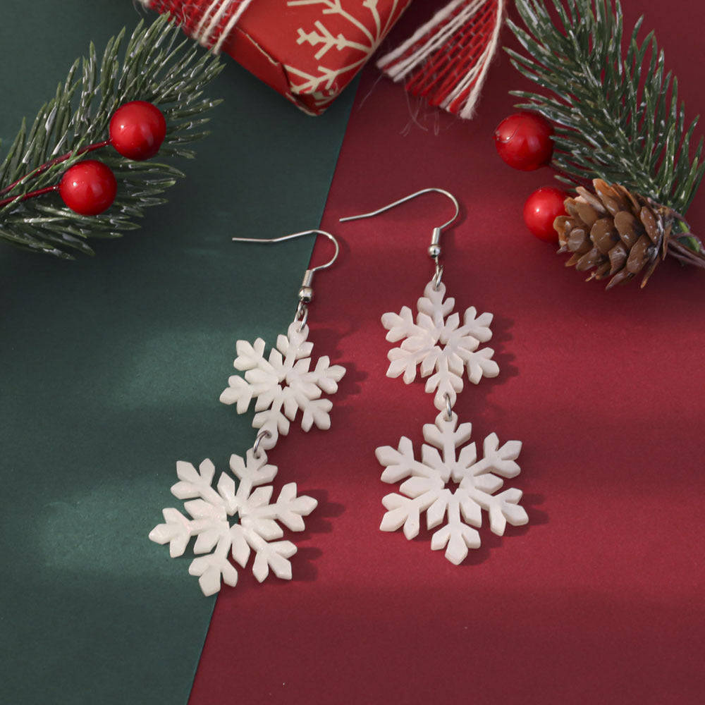 Wholesale Christmas-themed glittery acrylic earrings