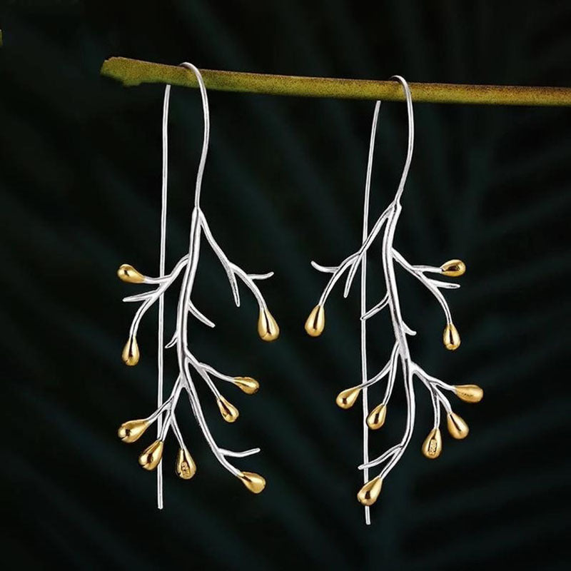 Wholesale  elegant ginkgo leaf fan ear hook earrings