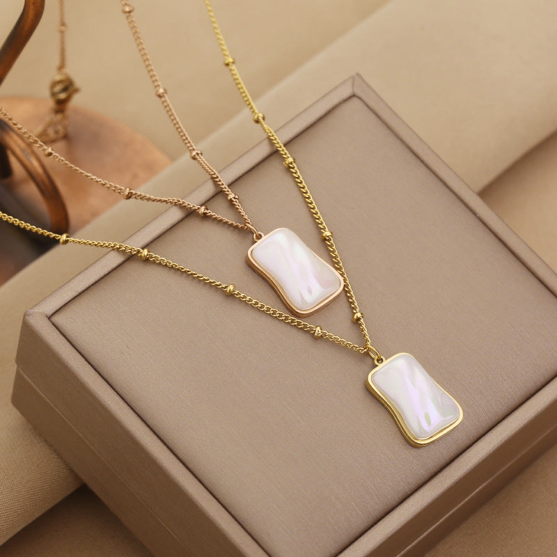 Wholesale  Pearl Titanium Steel Necklace