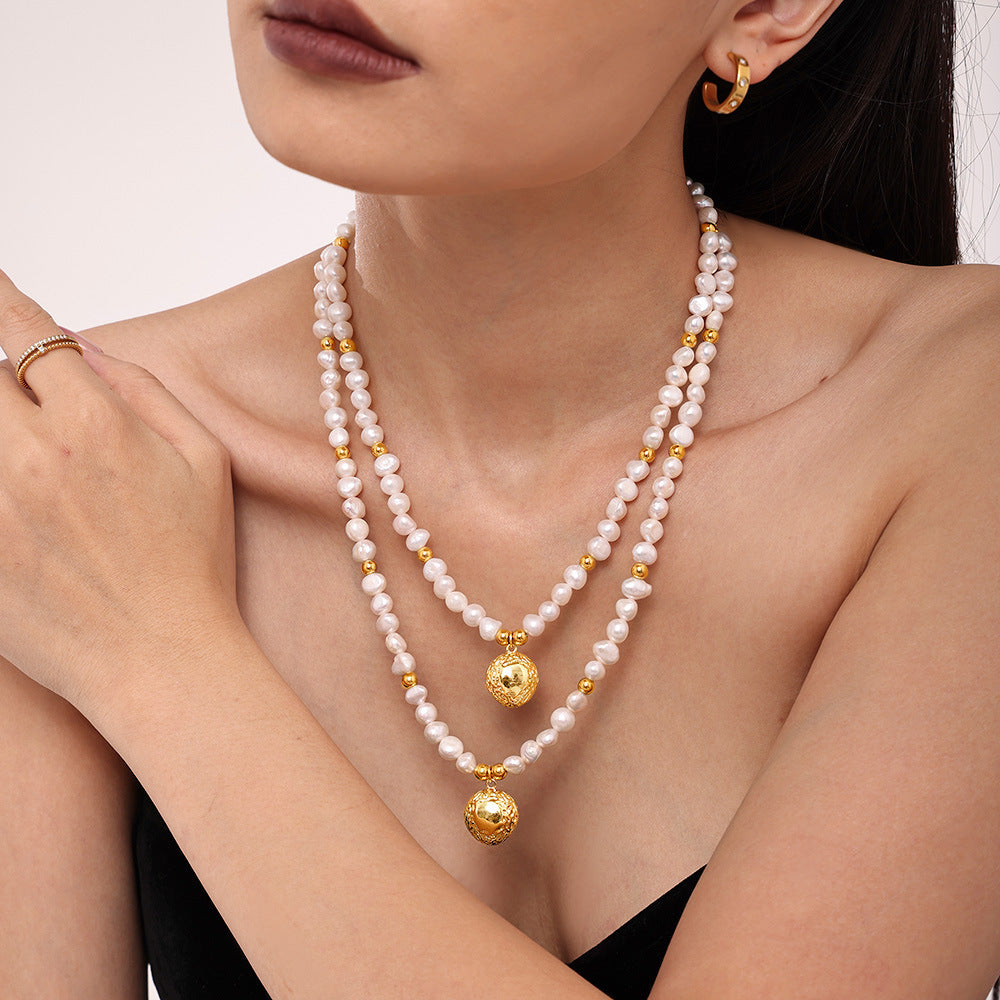 Wholesale  Natural Freshwater Pearl Handmade Beaded Clavicle Necklace