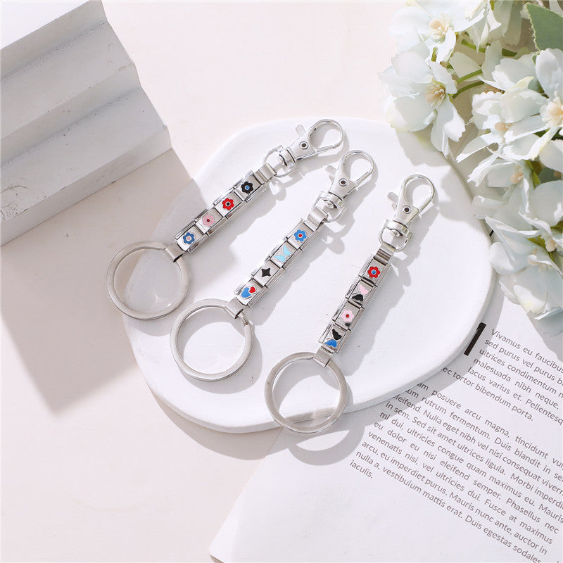 Wholesale Italian Module Keychain Bracelet Retro Creative Stylish Fashion DIY Italian Module Finished Keychain