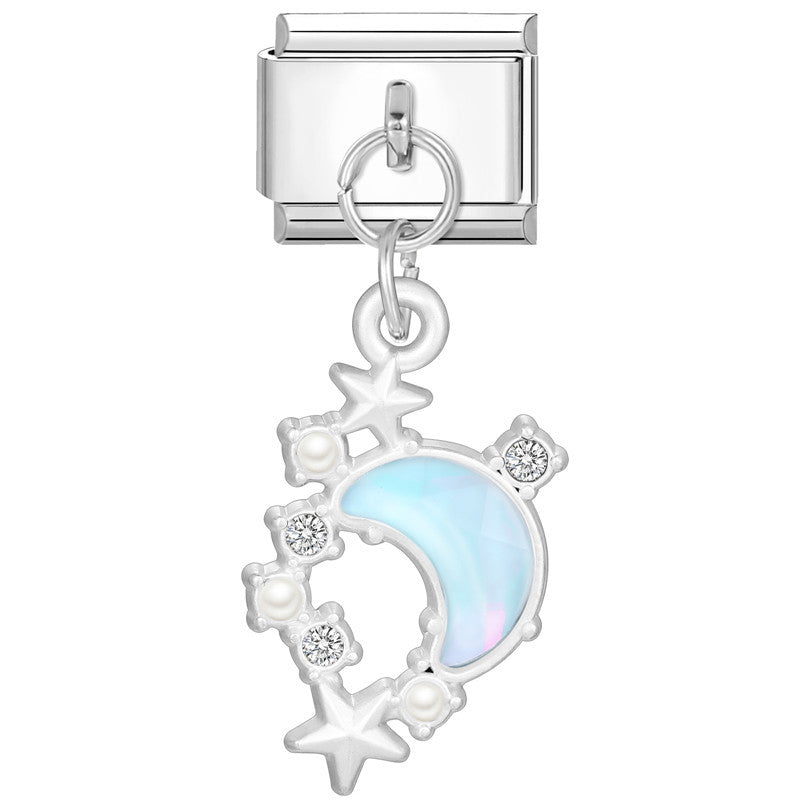 Wholesale 9mm Italian Charm Starter Bracelets DIY square Single Section Creative Stainless Steel Composable Bracelet