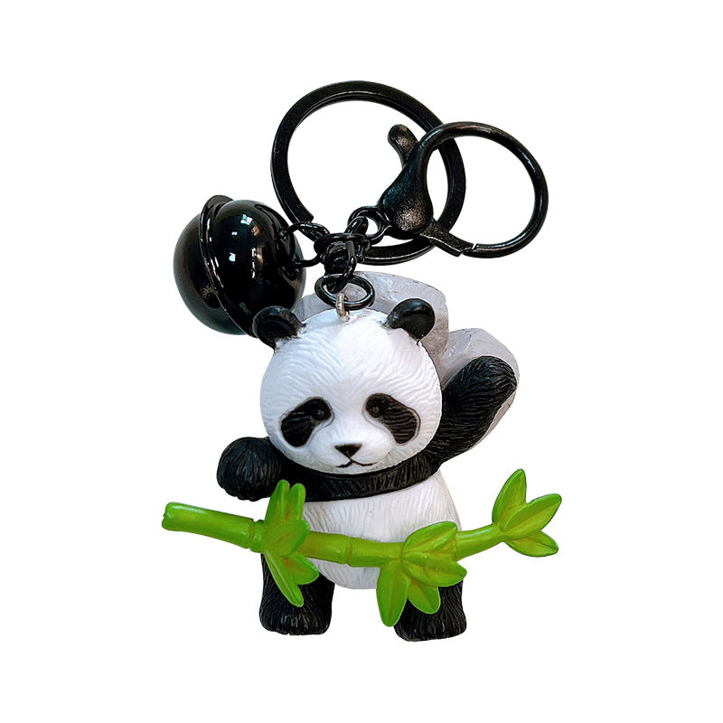 Wholesale Cartoon Hugging Bamboo Panda PVC Keychain Lanyard Keychain ACC-KC-YanG006