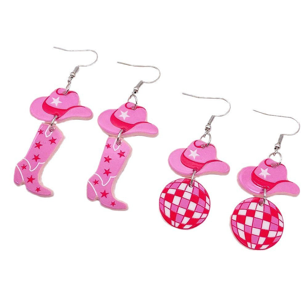 Wholesale Western Cowboy Style Acrylic Earrings ACC-ES-AnDao017