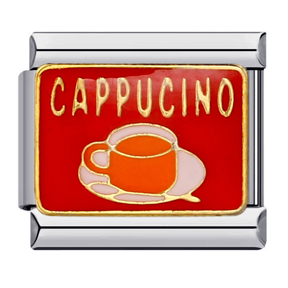 Wholesale Italian Charm Bracelet 9mm DIY Splicing Removable Red Element Stainless Steel Composable Bracelet