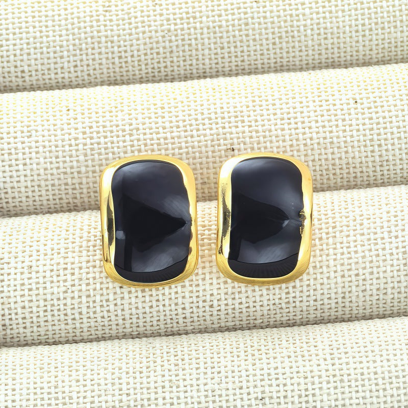 Wholesale Stainless steel colored drip earrings