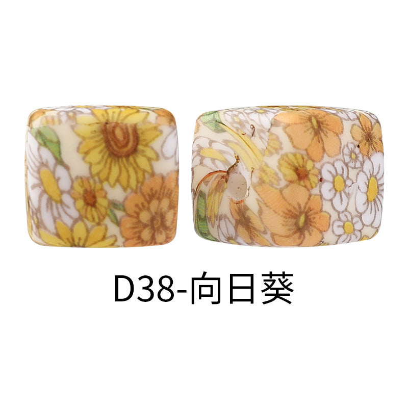 Wholesale Random 100pcs Cube Focal Beads DIY Bead Accessories