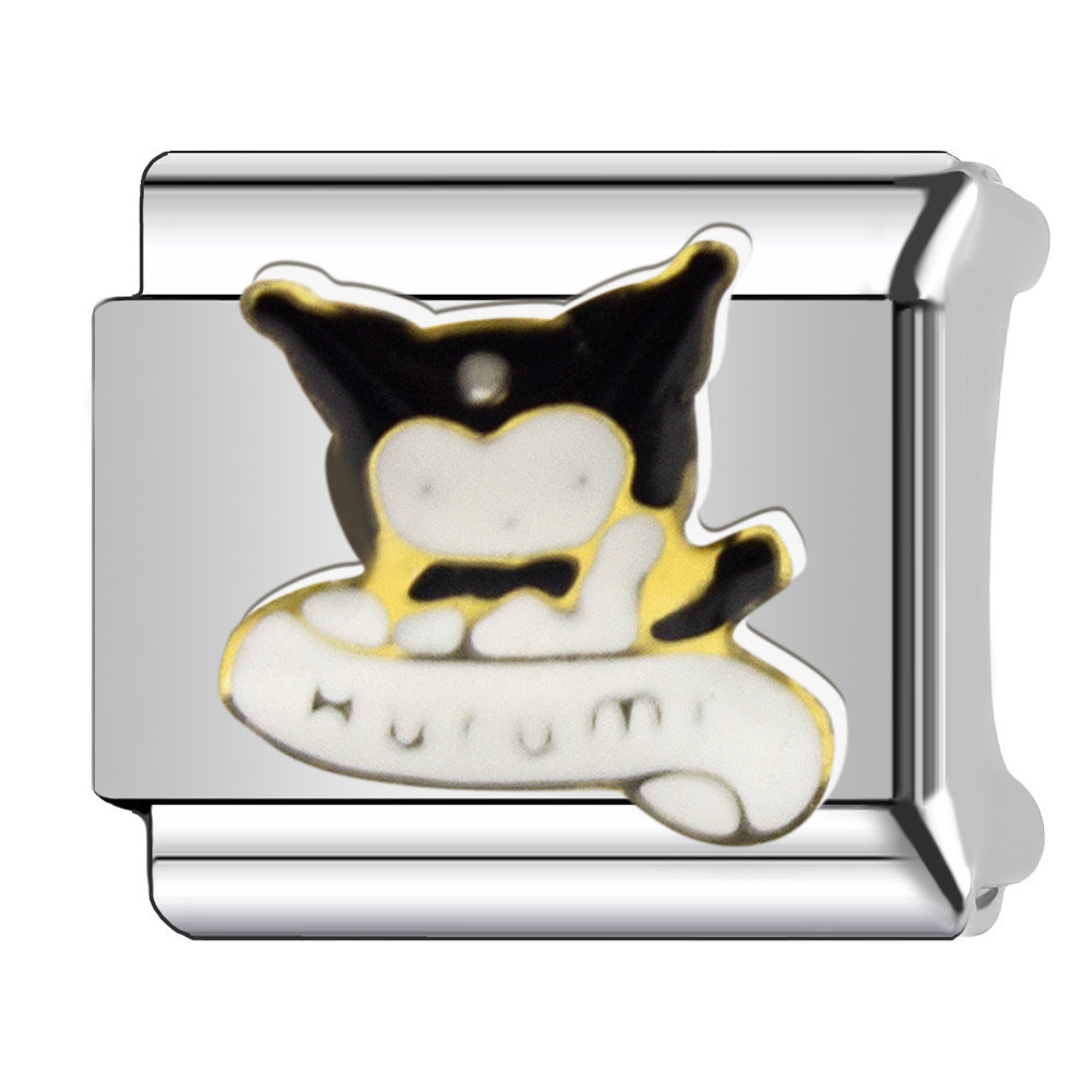 Wholesale  Italian Charm Bracelet 9mm DIY Pink  Creative Stainless Steel Composable Bracelet