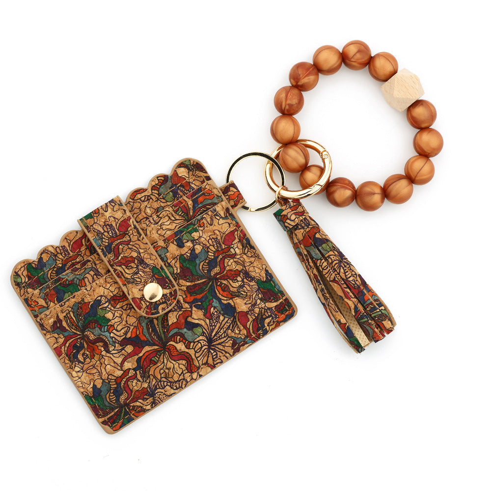 Wholesale 10PCS  Small Wallet Silicone Bead Bracelet Wristlet Keychain