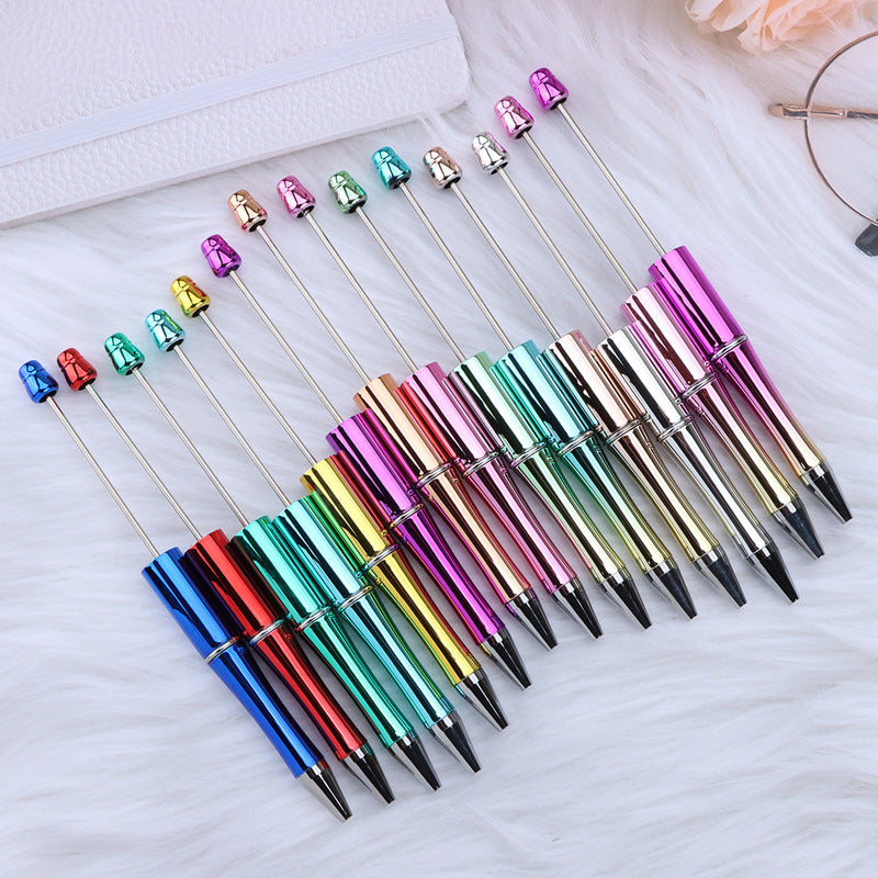 Wholesale 5PCS Beadable Pens UV Electroplated Plastic Gradient Color DIY Beaded Pens ACC-PN-JinBN014