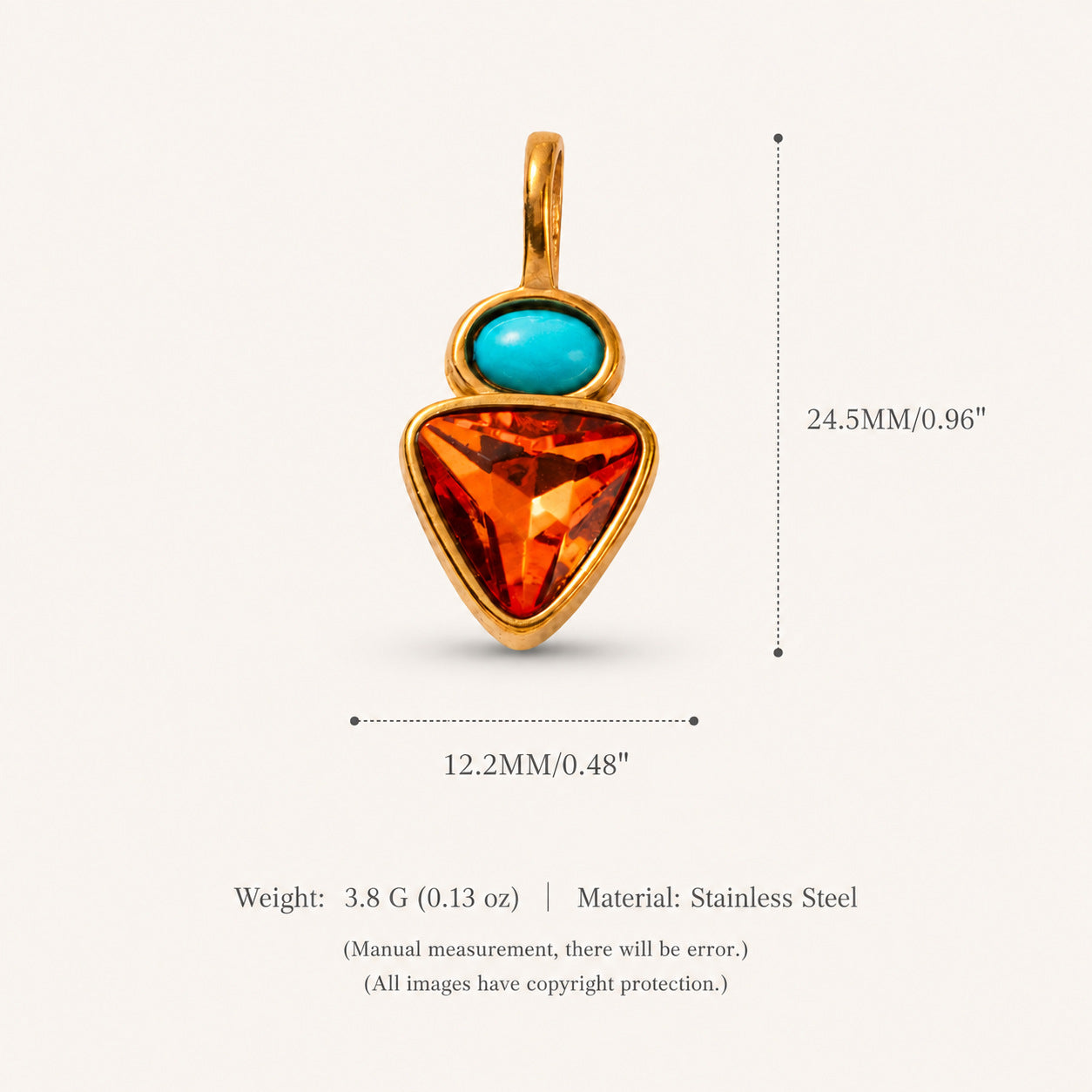 Wholesale Modern Stainless Steel DIY Pendant Jewelry Accessory With Colorful Zircon And Natural Stone For Necklace Bracelet Or Bag Charm