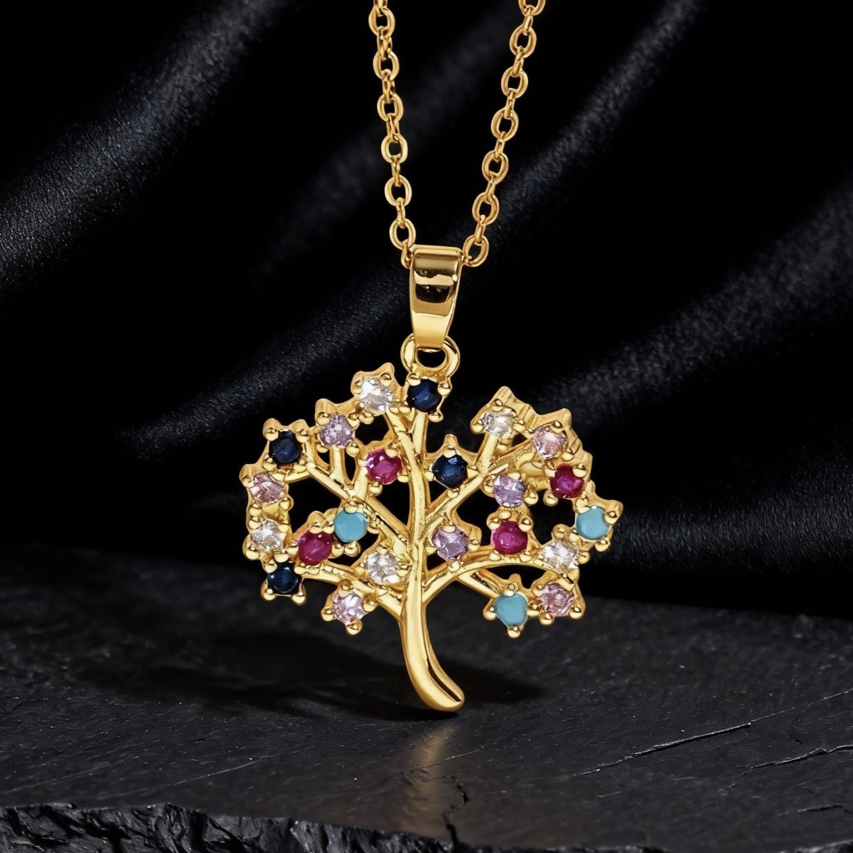 Wholesale Copper Tree Of Life Hollow Pendant Necklace For Women Chic Collarbone Chain Stylish Jewelry Accessory For Gift And Resale
