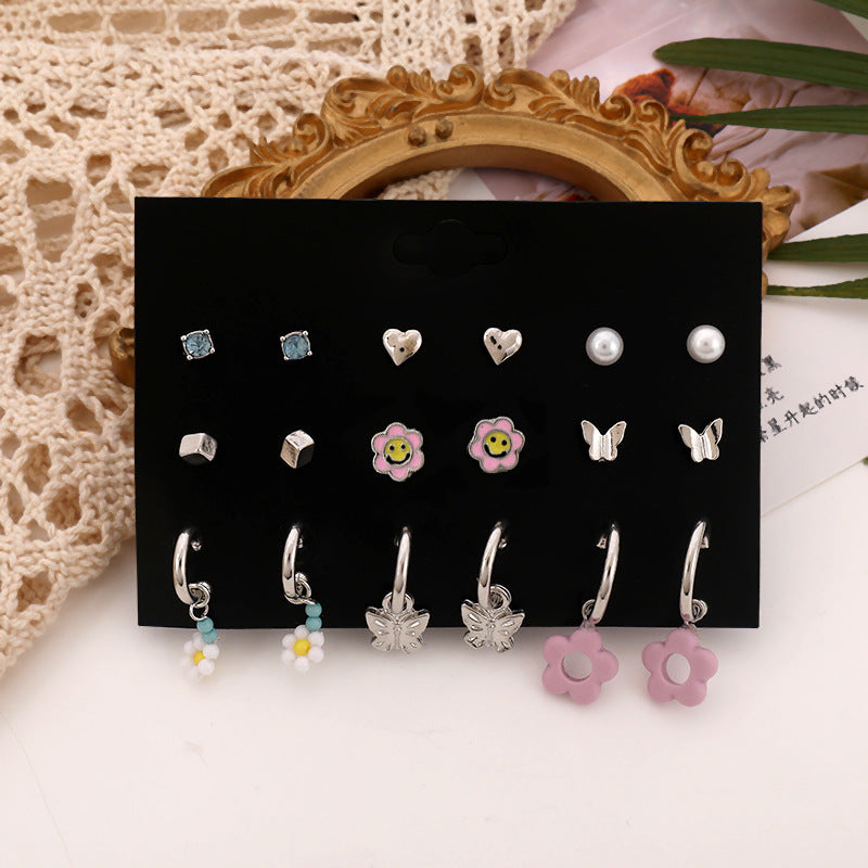 Wholesale Alloy 9 pairs/ set earrings set