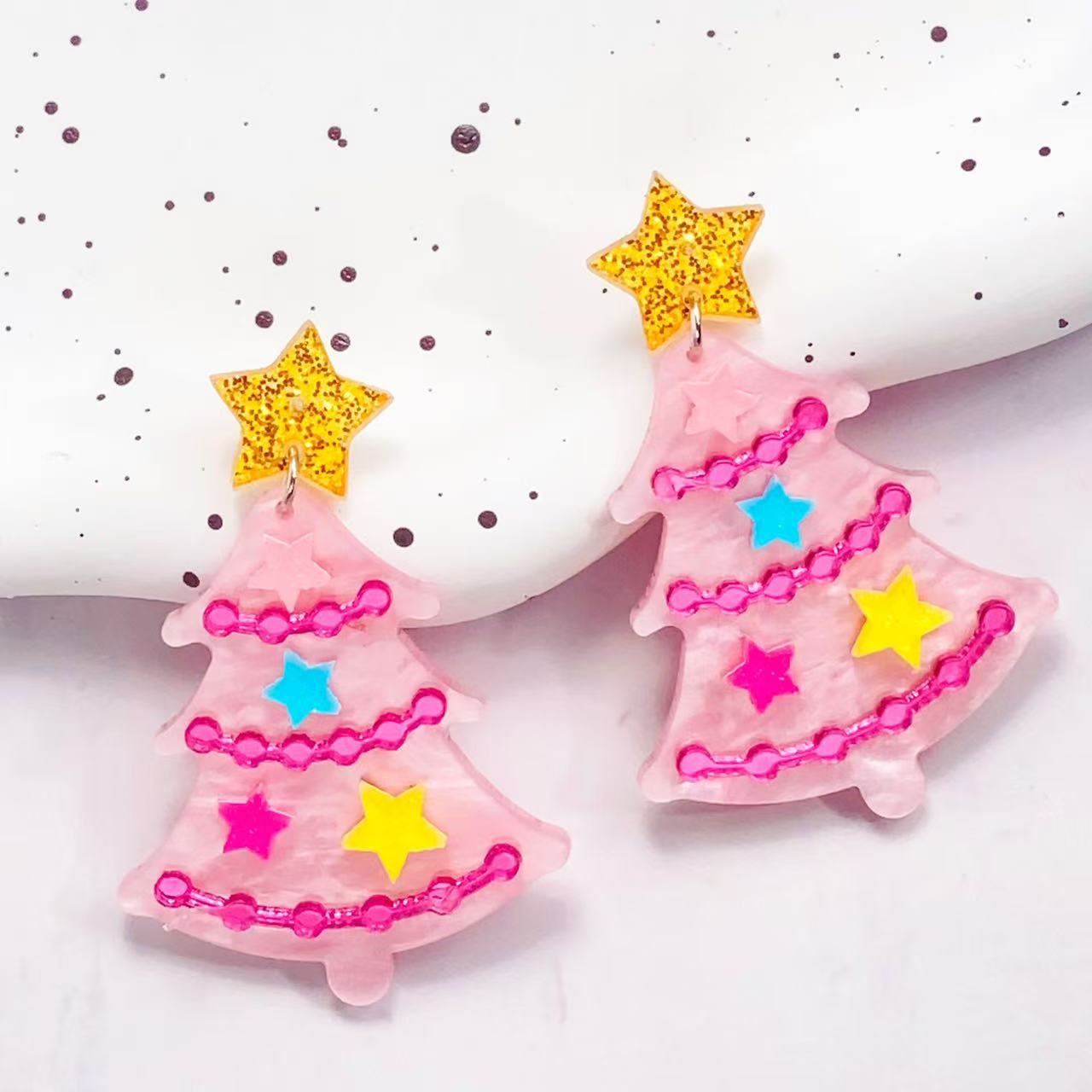 Wholesale Christmas earrings cat star earrings