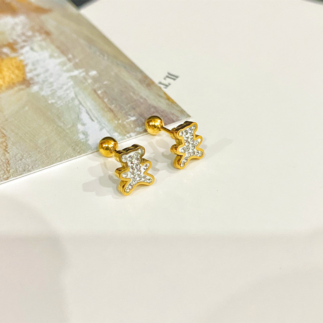 Wholesale Titanium Steel Animal Screw Earrings ACCVIP-ES-YZXW004