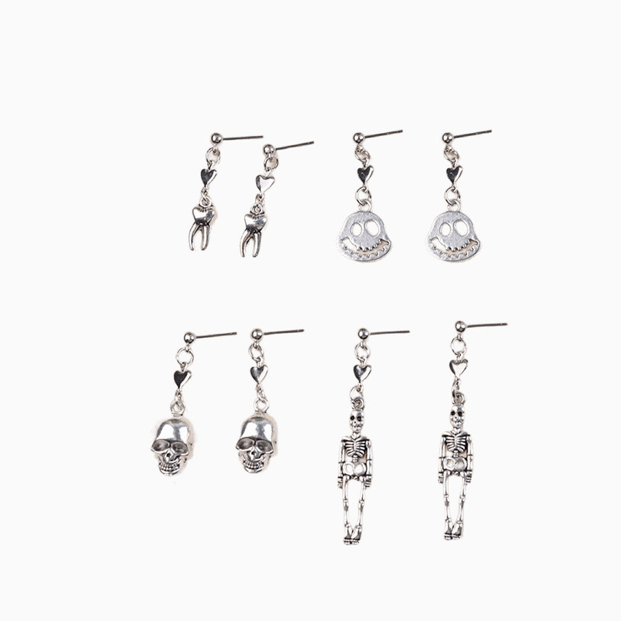Wholesale Funny Gothic Skull Drop Earrings Retro Zinc Alloy Jewelry For  Party And Everyday Wear