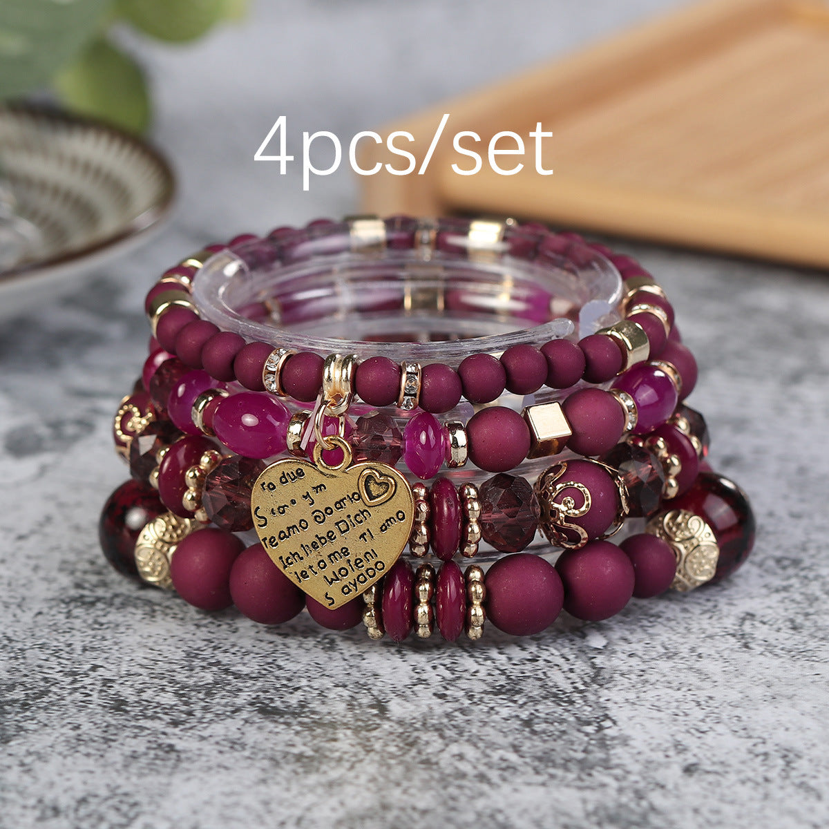 Wholesale Bohemian Retro Ethnic Style Heart Pendant Bracelet ACC-BT-Lijie004
