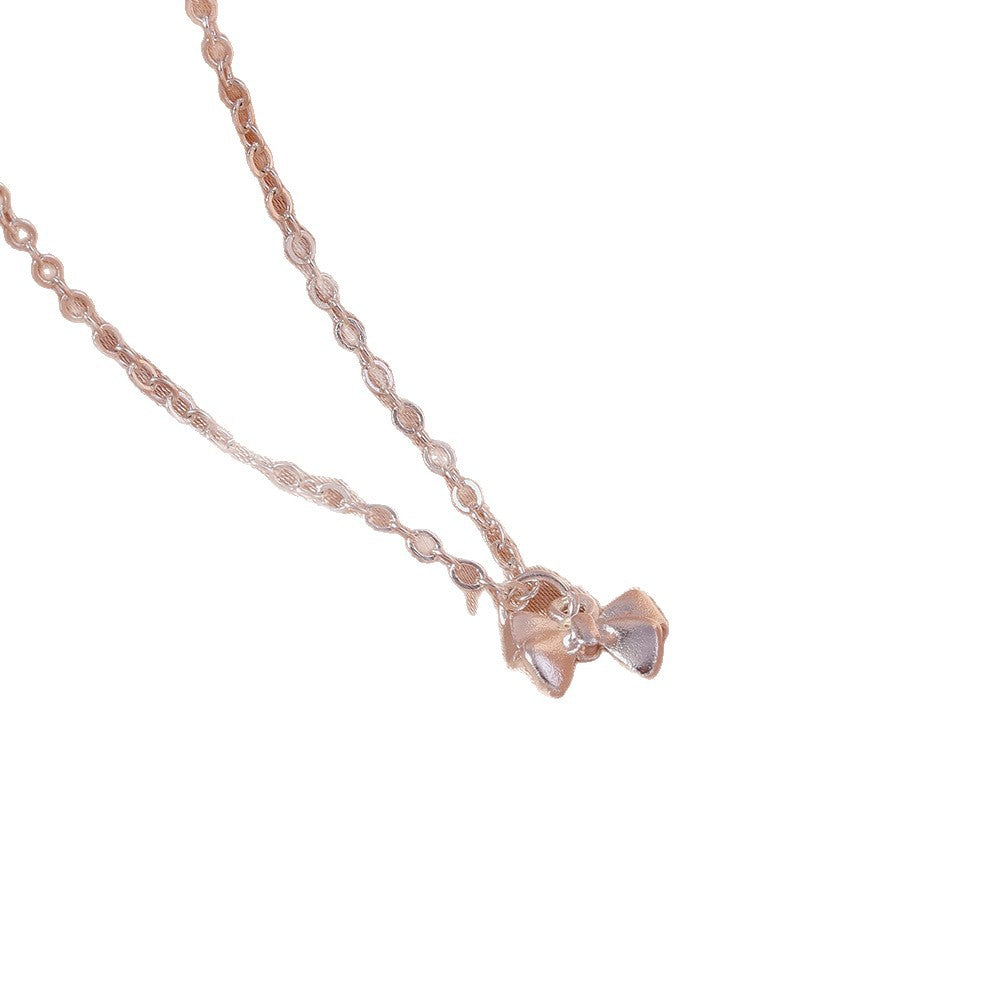 Wholesale  rhinestone bow necklace high-end design clavicle chain