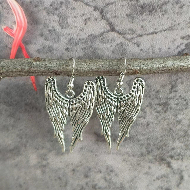 Wholesale  Vintage Angel Wings Pendant Earrings