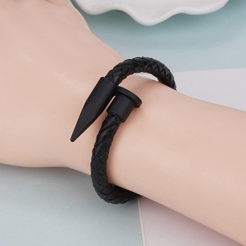 Wholesale Alloy Rivet Men's Bracelet Punk PU Leather Bracelets ACC-BT-Yima012