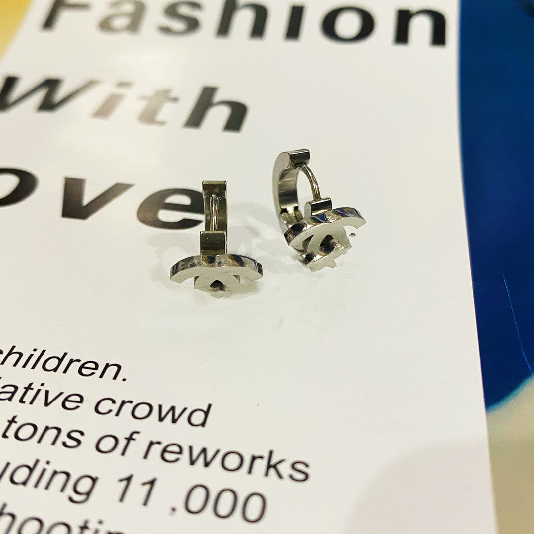 Wholesale Titanium Steel Four-leaf Clover Heart Earrings ACCVIP-ES-YZXW003