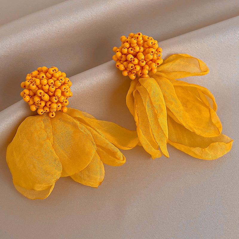 Wholesale Silver Needle Elegant Vintage Acrylic Lace Flower Earrings