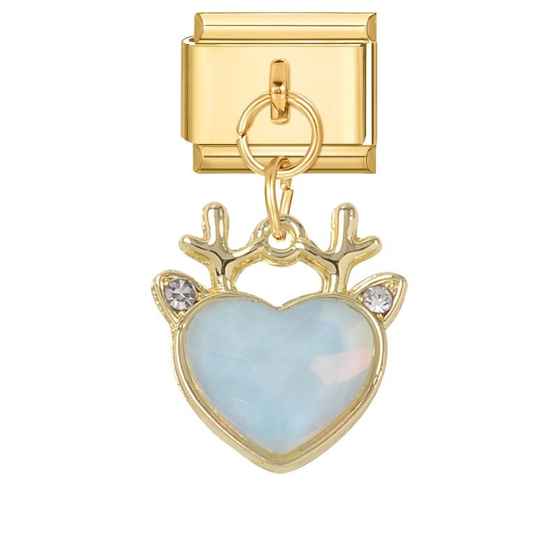 Wholesale Italian Charm Bracelet 9mm DIY Love Series  Creative Stainless Steel Composable Bracelet