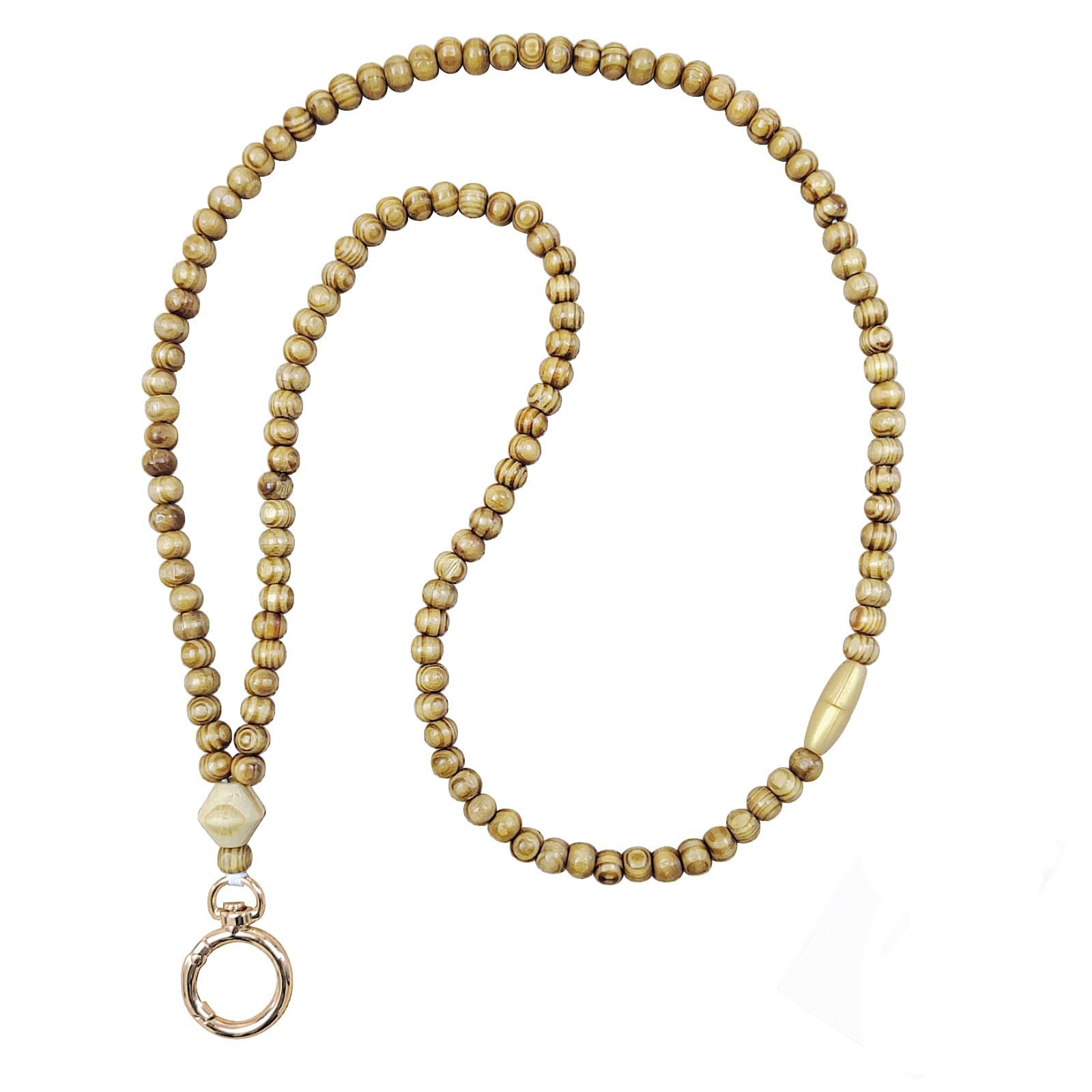 Wholesale Natural Stone and Wood Bead Open Ring Necklace