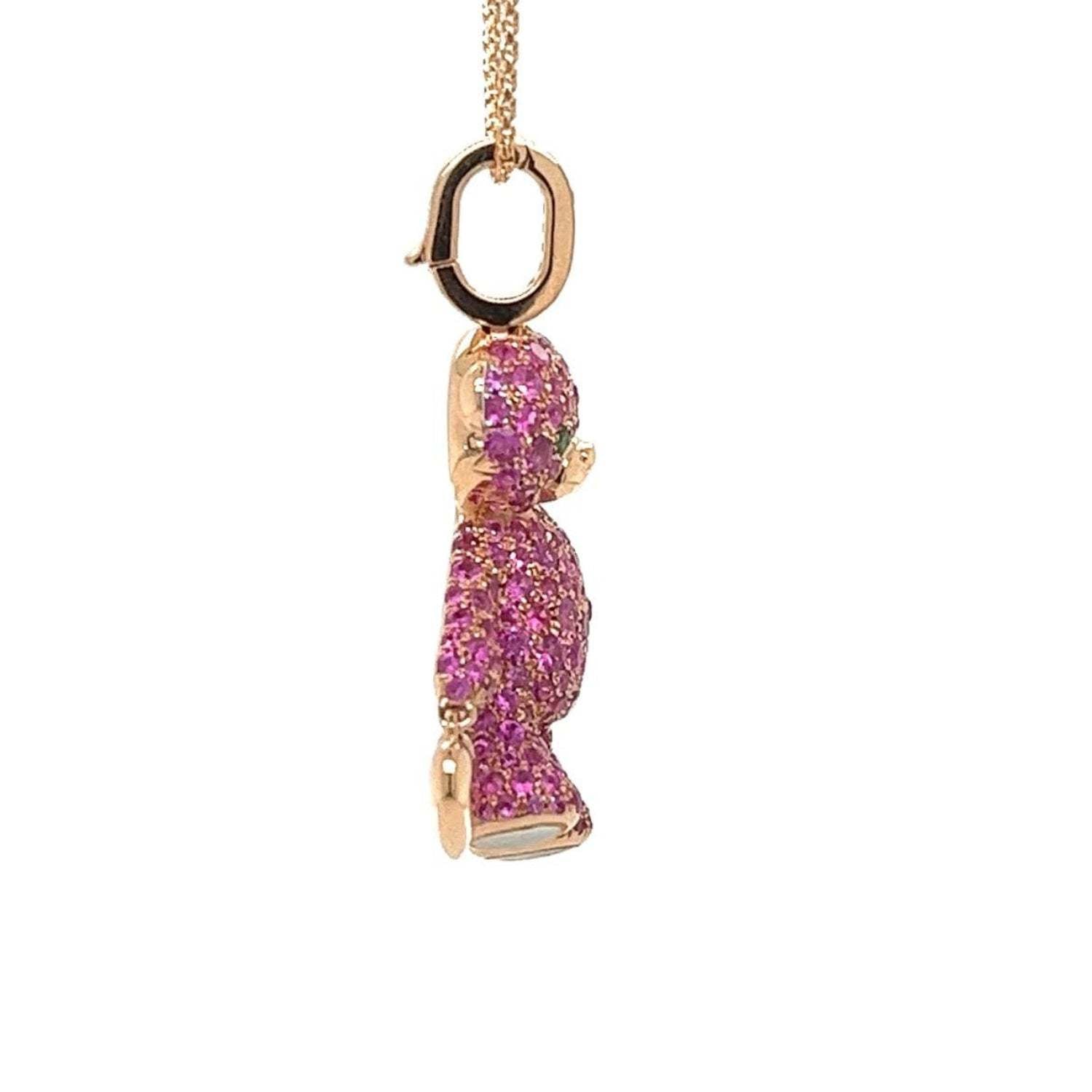 Wholesale  3D three-dimensional inlaid zircon copper plated 18K gold long bear sweater chain