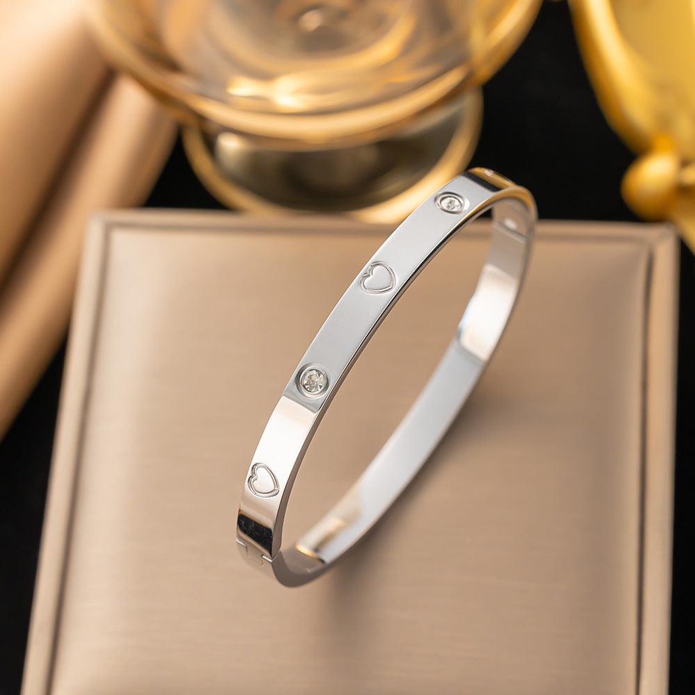 Wholesale 18K Gold Bamboo Titanium Steel Bracelet ACC-BT-Qinji006