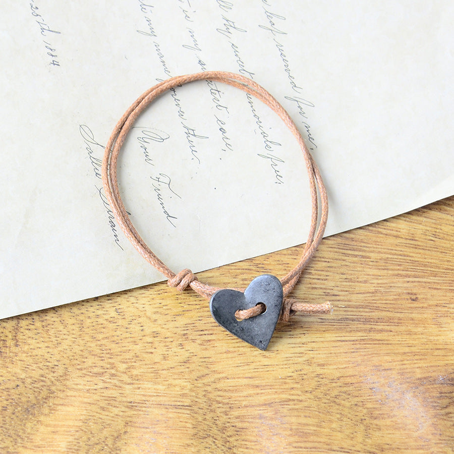 Wholesale Bohemian Heart Bracelet Antique Silver Zinc Alloy Fashion Accessory Gift For Women