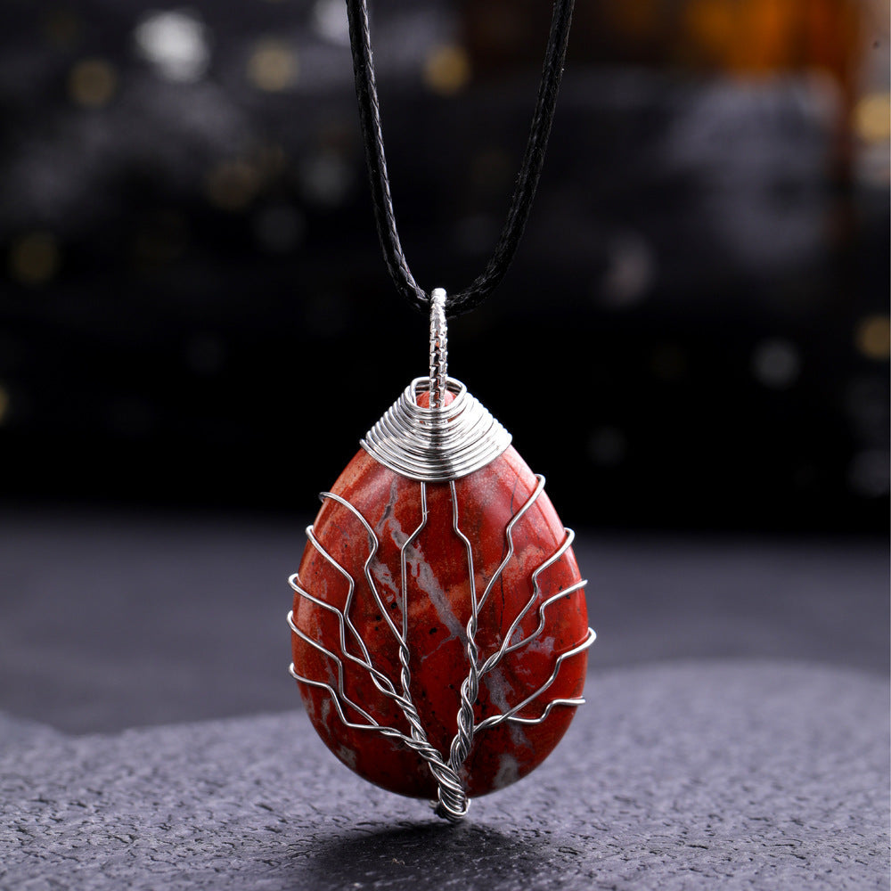 Wholesale Drop Shaped Tree of Life Handmade Wire Wrapped Metal Keychain ACC-KC-YuChan001