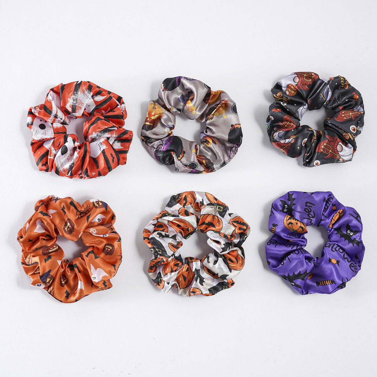 Wholesale Halloween Pumpkin Ghost Bat Large Intestine Hair Scrunchies ACC-HS-Mulin006