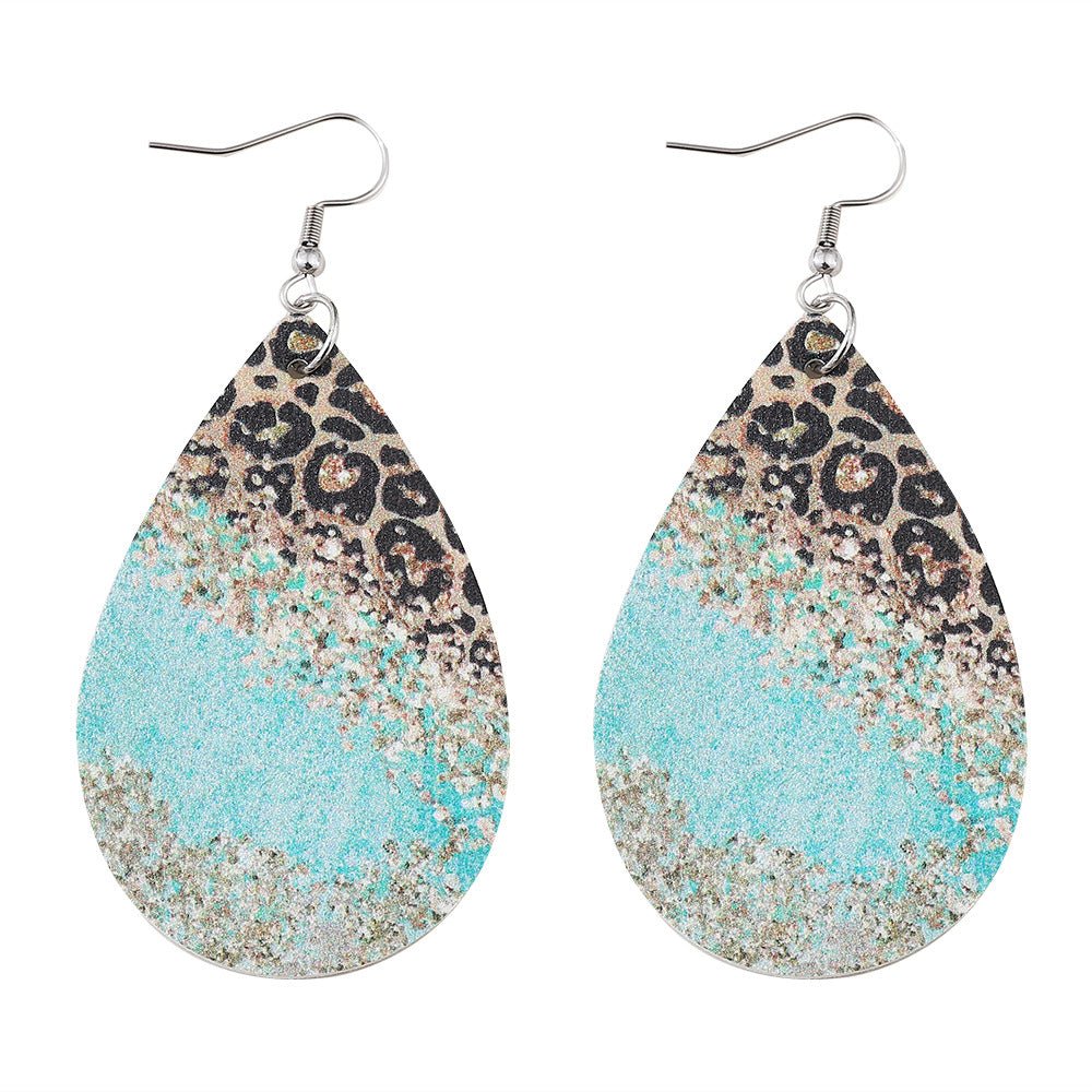 Wholesale  Leopard Print Sequin Earrings