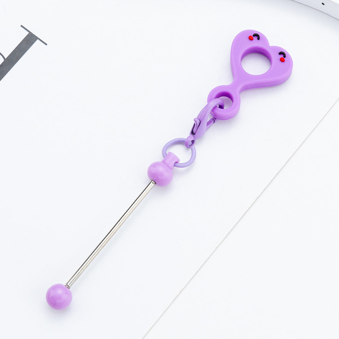 Wholesale v DIY smiley face  straws  Beadable  Keychain