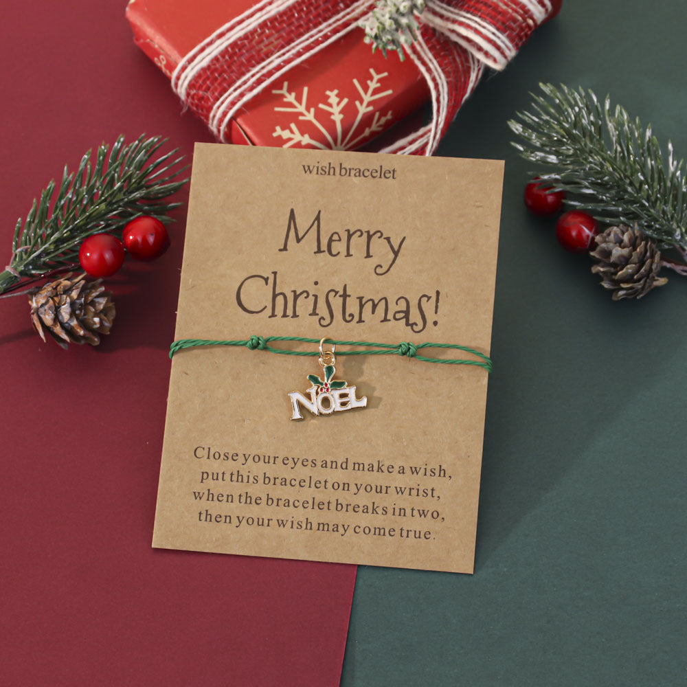 Wholesale Christmas oil-painted adjustable bracelet