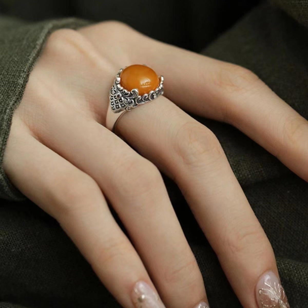 Wholesale Ethnic Style Copper Ring with Xiangyun Design - Adjustable Open-Ended Ring for Women,  Gift for Everyday Wear