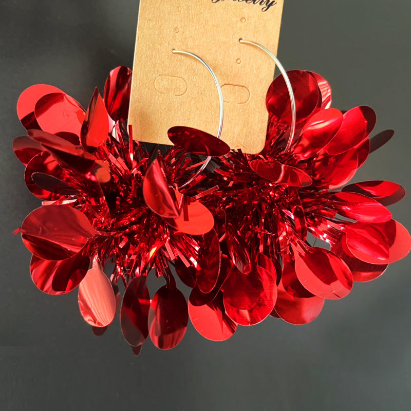 Wholesale 2 Pairs/pack Christmas Solid Color Simple Round Piece Geometric Earrings ACC-ES-HY177