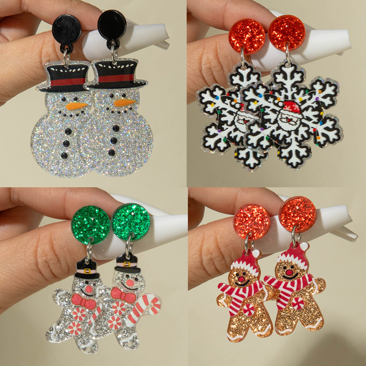 Wholesale Christmas   sequined acrylic earrings