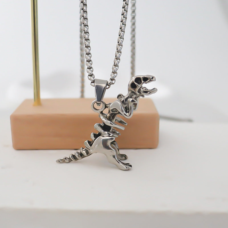 Wholesale Creative Dinosaur Skeleton Pendant Personalized Retro Alloy Necklace